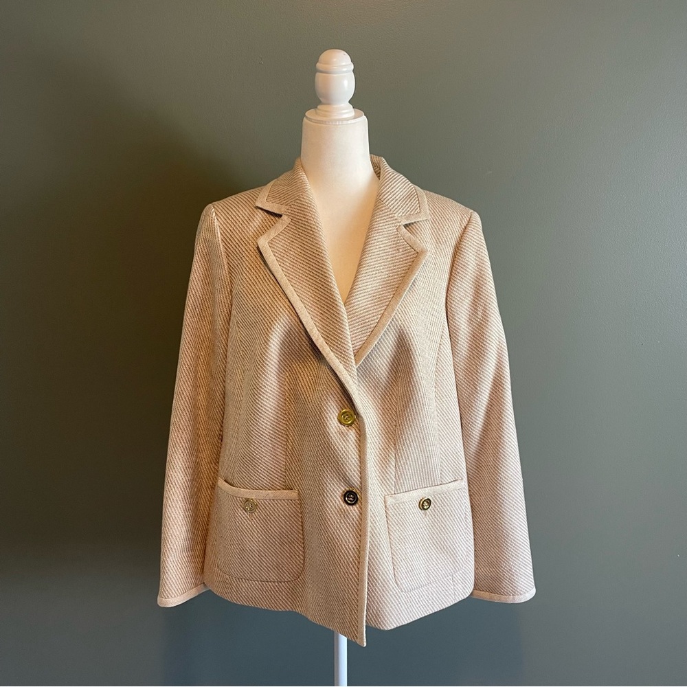 Talbots Tan & Gold Blazer